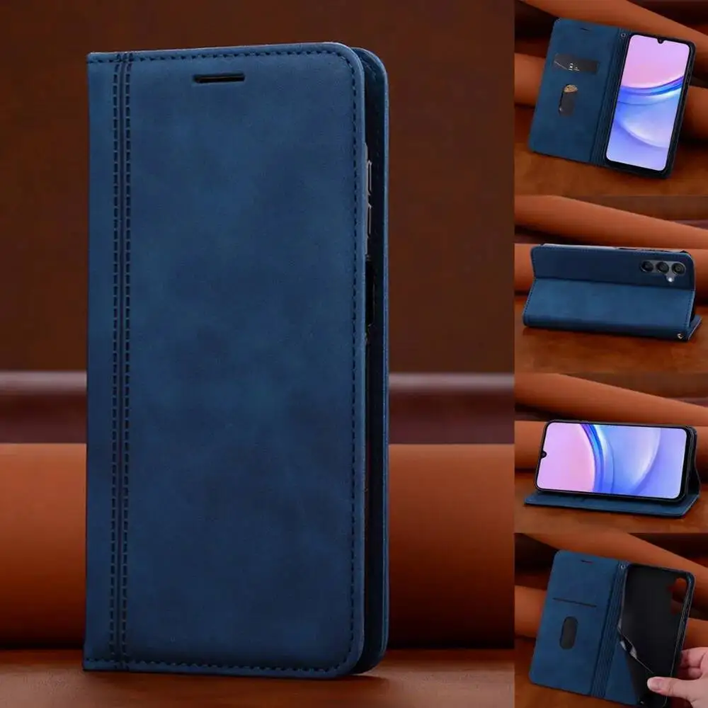 Leather Wallet Flip For Samsung Card Holder Magnetic Book Cover For Galaxy A55 5G A556B A556E Case