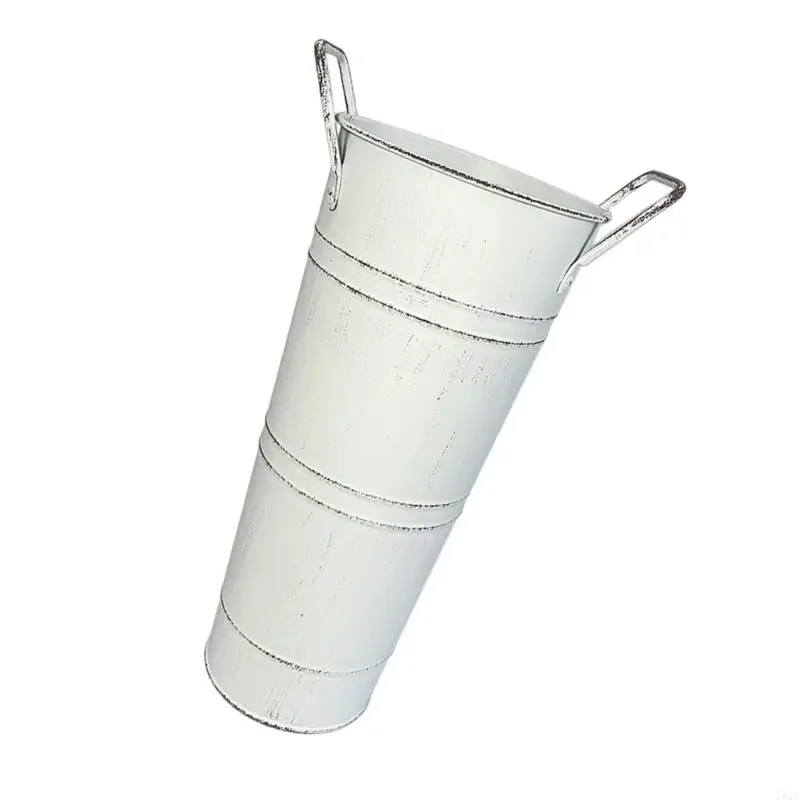 Galvanized Metal Vases Farmhouse French Flower Bucket Vases Flowers Cut Home Decors Wedding Table Centerpieces