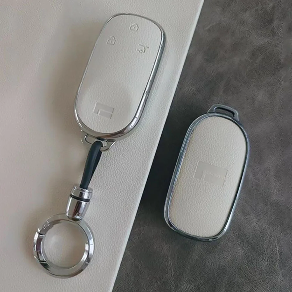 Car Zinc Alloy Key Case Bag Fit For BAIC JISHI Polestone 01 Rox 01 2024 2025 Car Key Chain Metal Key Shell Accessories
