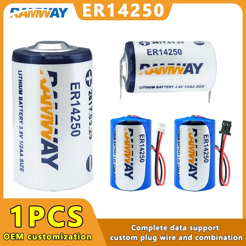 RAMWAY ER14250/TL-5902 3.6V 1200mAh 1/2AA Lithium battery for PLC Servo Encoder Probe ETC Sight Locator Internet of Things