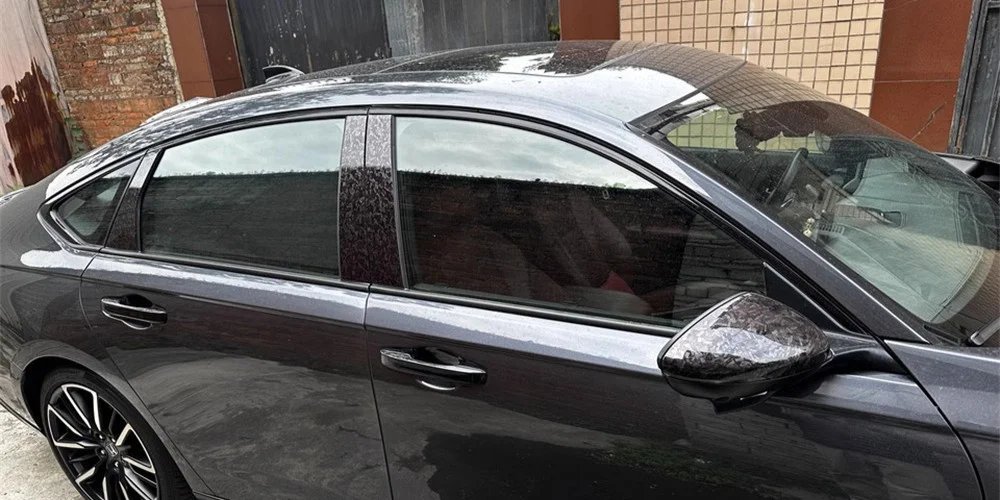 Glänzend schwarz geschmiedete Carbon Vinyl Wrap Auto Motorrad selbstklebende Aufkleber geschmiedete Carbon Karbon Karosserie Film Tuning Wrapping Folie – Detail 9