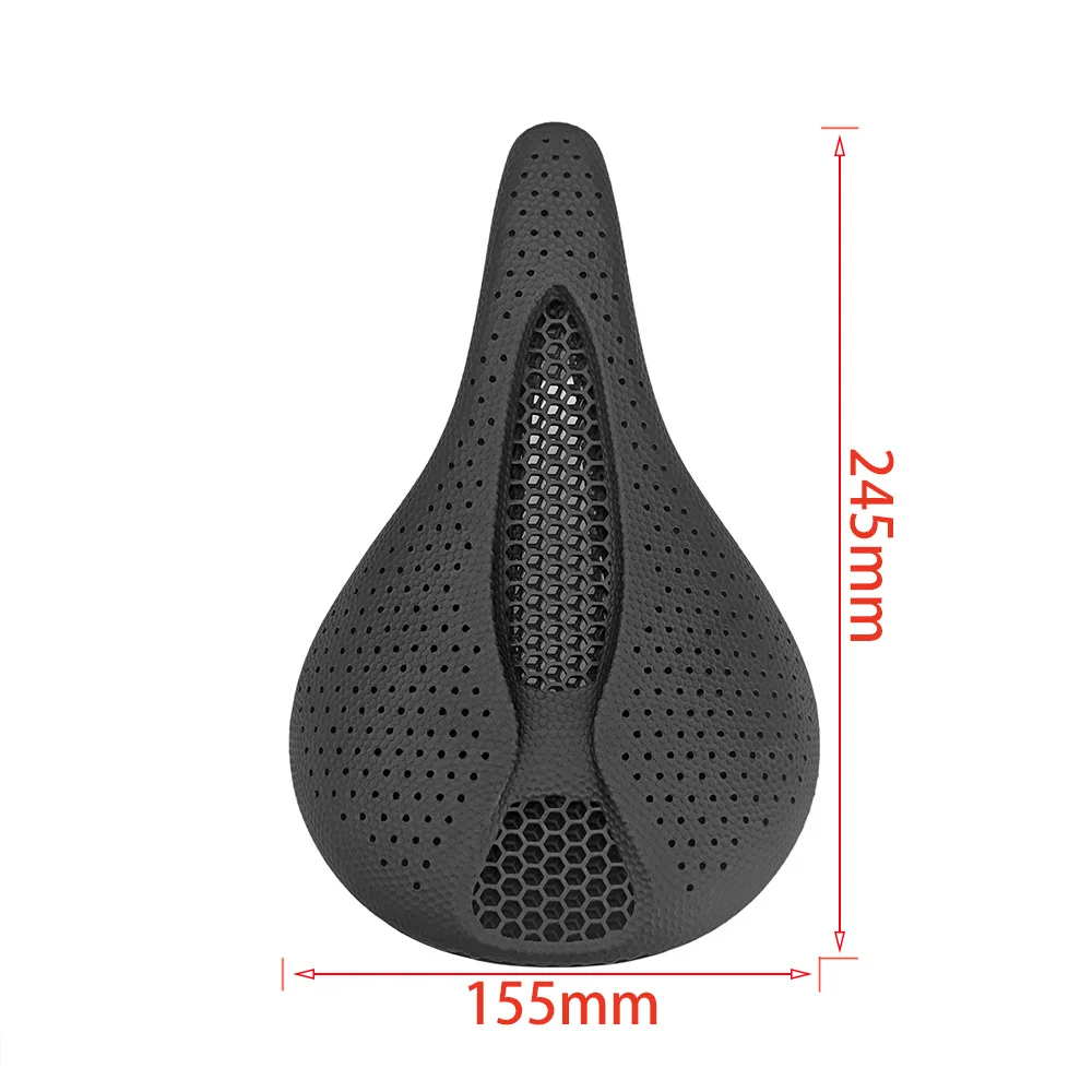 BALUGOE 3D Printed Bicycle Saddle Fiber Hollow Comfortable Breathable MTB Gravel Road Bike Cycling Seat Parts 6*6MM