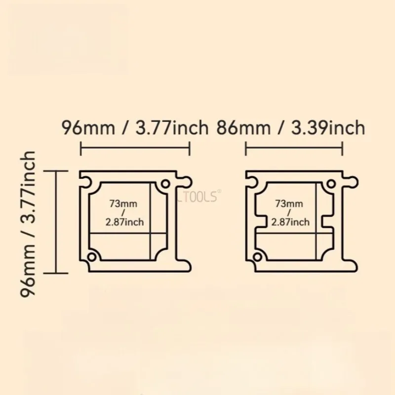 Spliceable 86 Type Socket Slotting Mold Wooden Panel Drilling Template Aluminum Alloy Woodworking Square Switch Cutting Template