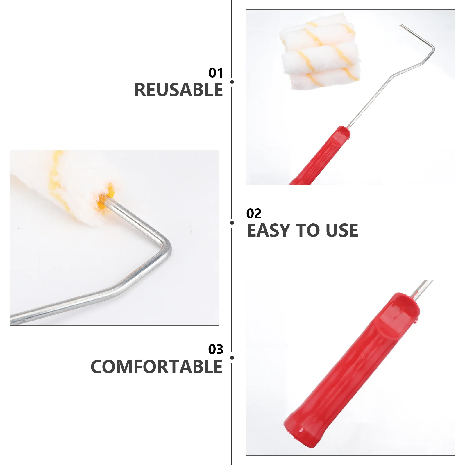 

10pcs 4 Inch Cover For Wall Paint Roller Handle Tool Reusable Shed Resistant Lint Free Smooth Finish Wallpaper Paint Roller