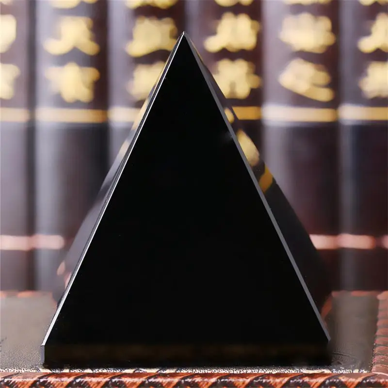 Pyramide en obsidienne noire pour salon, arrivée naturelle, énergie spirituelle, cristal pour la protection et la guérison, décoration de bureau à