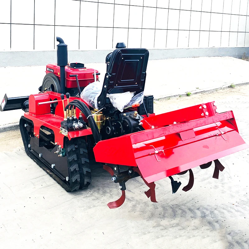 Customized New Multi-Function Agricultural Plowing Machine Small Crawler Rotary Tiller Farm Cultivator