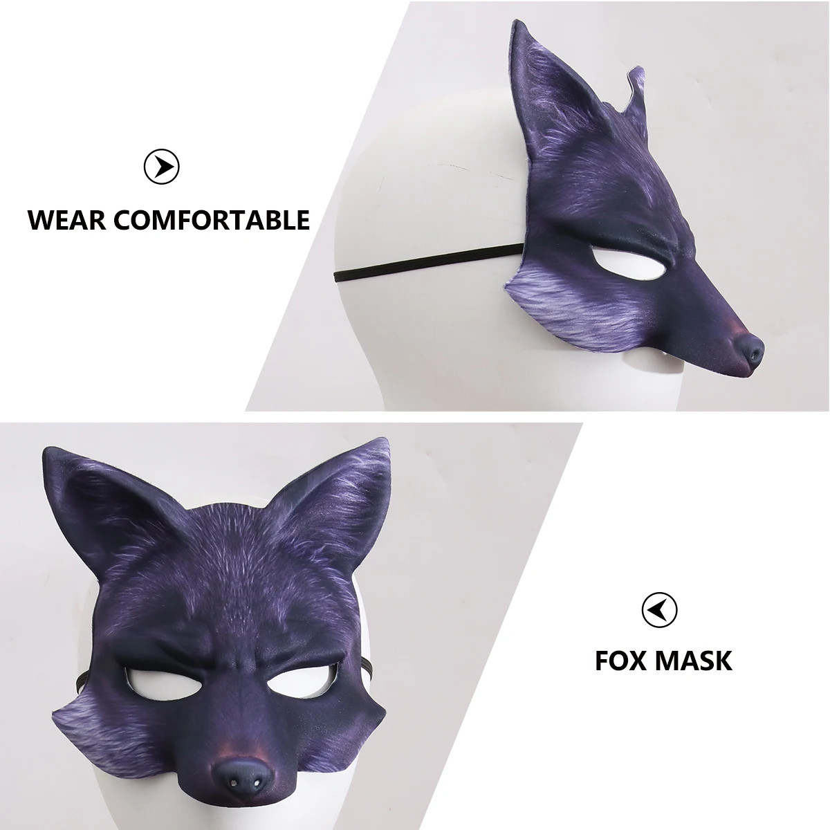 Wolf Masker Vos Wit Gezicht Halloween Gezichtsdier Maskerade Maskers voor Volwassenen Miss