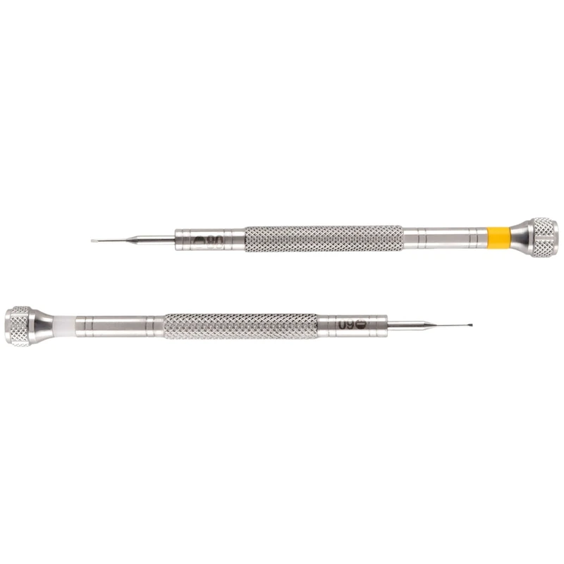 Flat Type Watch Repair Screwdrivers, Relojoeiro Conjunto de Ferramentas, 0.6mm,0.8mm, 2pcs por lote