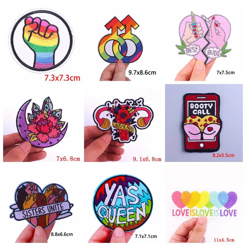 10PCS Feminism Patch Slogan Letter Iron On Embroidered Patches For Clothing Thermoadhesive Patches On Clothes Girl Power Sticker