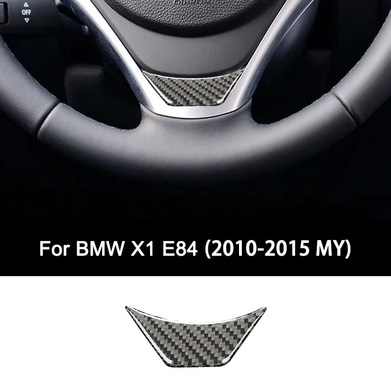 

For BMW X1 E84 (2010-2015 Model Year), Premium Carbon Fiber Car Steering Wheel Subscript Panel Interior Sticker Auto Accessories