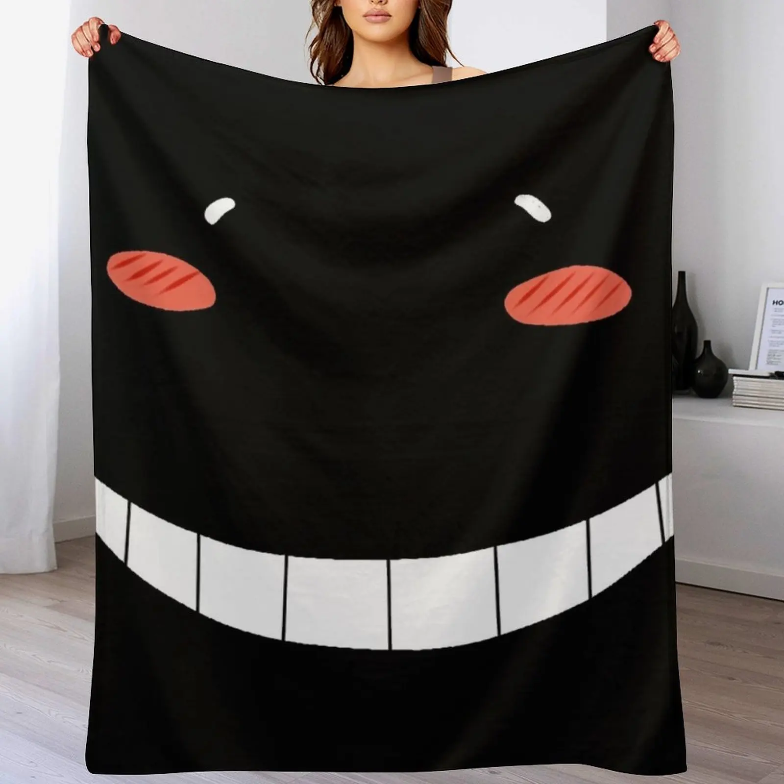 

Smile Face Koro sensei Assassination Classroom , Koro Smiling Face Throw Blanket anime Luxury Brand Plush Furrys Blankets