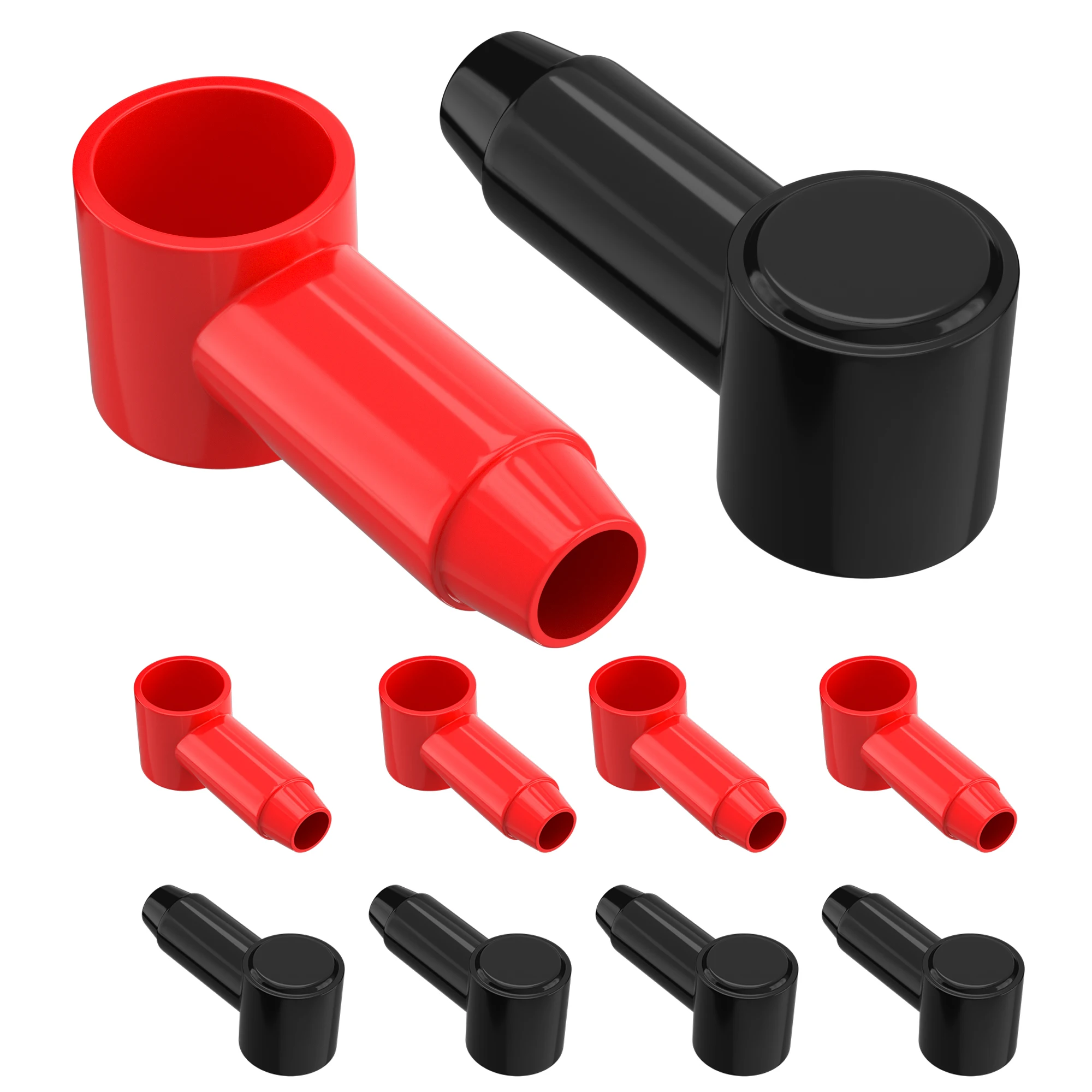 10PCS Battery Terminal Cover Silicone Boot Fit for 10 AWG - 4 AWG & 4 AWG - 2/0 AWG Wire Terminal for Power Junction Block