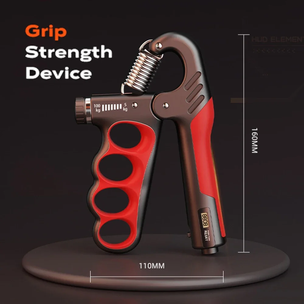 2Pcs Hand Grip Strengthener Set Electronic Counting Gripper Muscle Recovery Fitness Exercise Finger Gripper Strength Adjustable