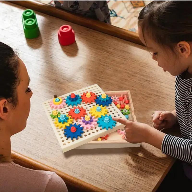 

Wooden Gears STEM Gear Building Blocks Learning Activities Fun Educational Toy For Fine Motor Skills Montessori Toy Gear