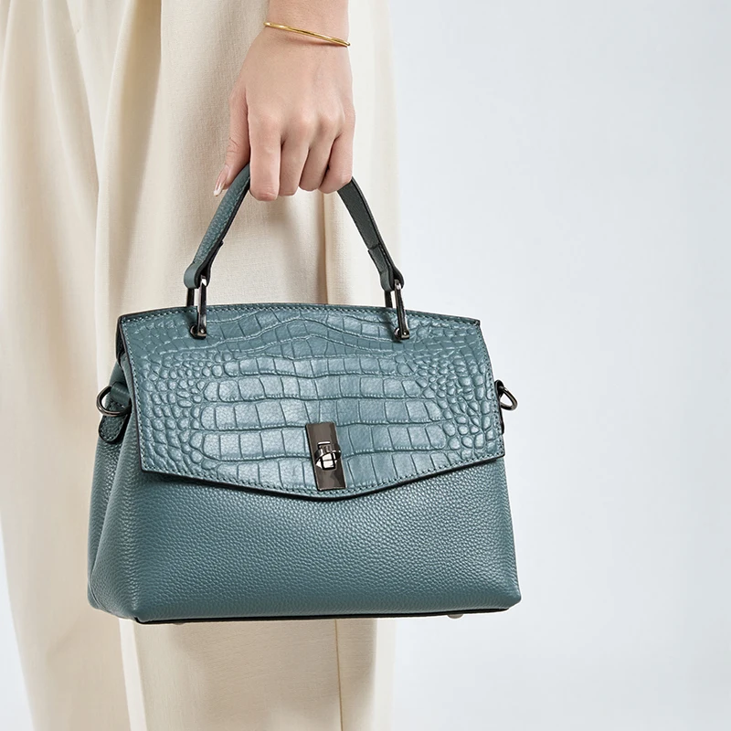 

Women Natural Cow Leather Classic Handbags Ladies Cowhide Vintage Luxury Tote Bag Female Crossbody Fashion Shoulder Satchel Bags