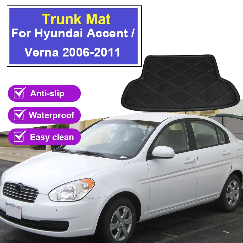 

Car Rear Trunk Mat For Hyundai Accent Verna 2006 2007 2008 2009 2010 2011 MC Waterproof Pad Cargo Liner Tray Floor Cushion Parts
