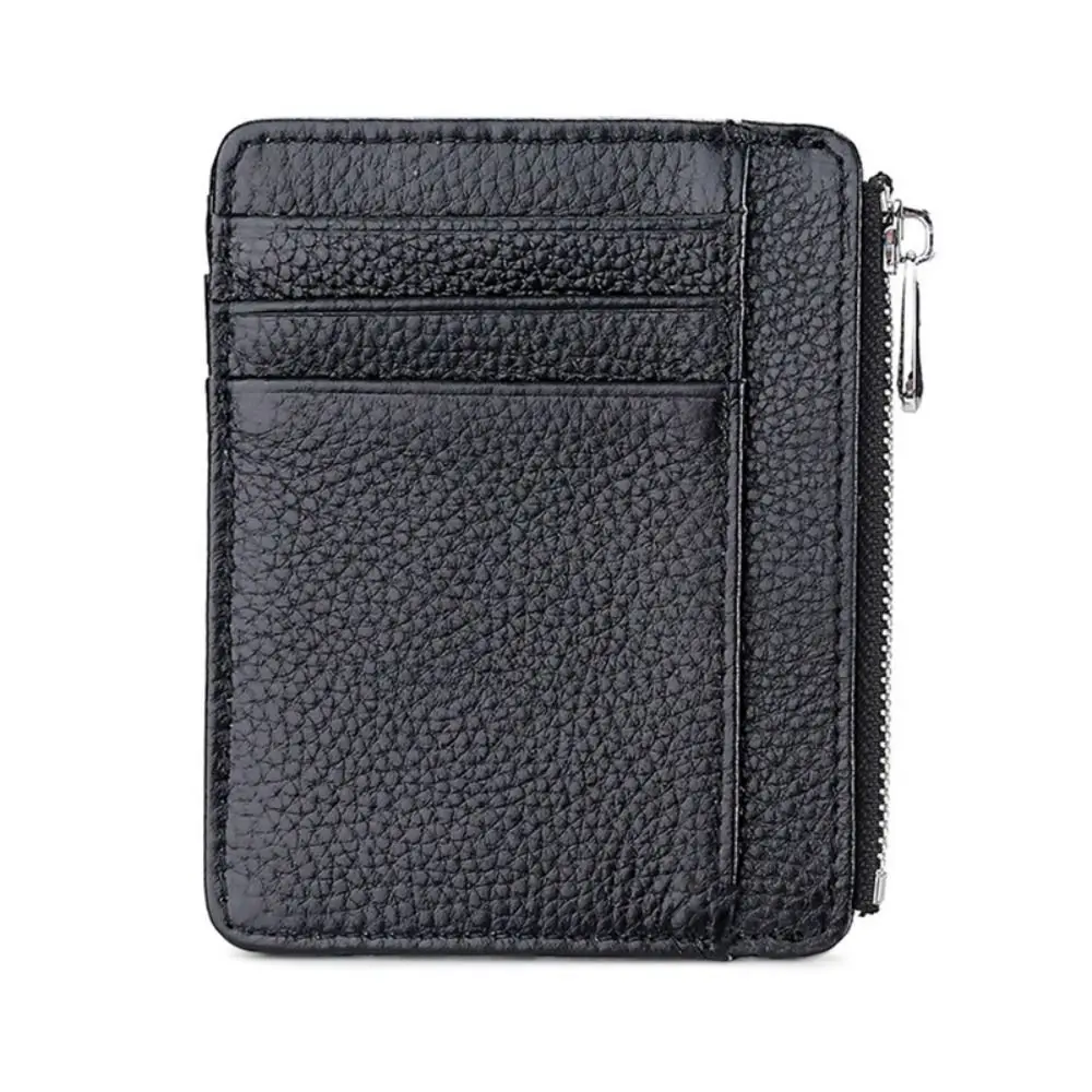 Portable Genuine Leather Card Case Ultra Thin Multi-card Slot ID Package Simple Travel Card Organizer Men Women
