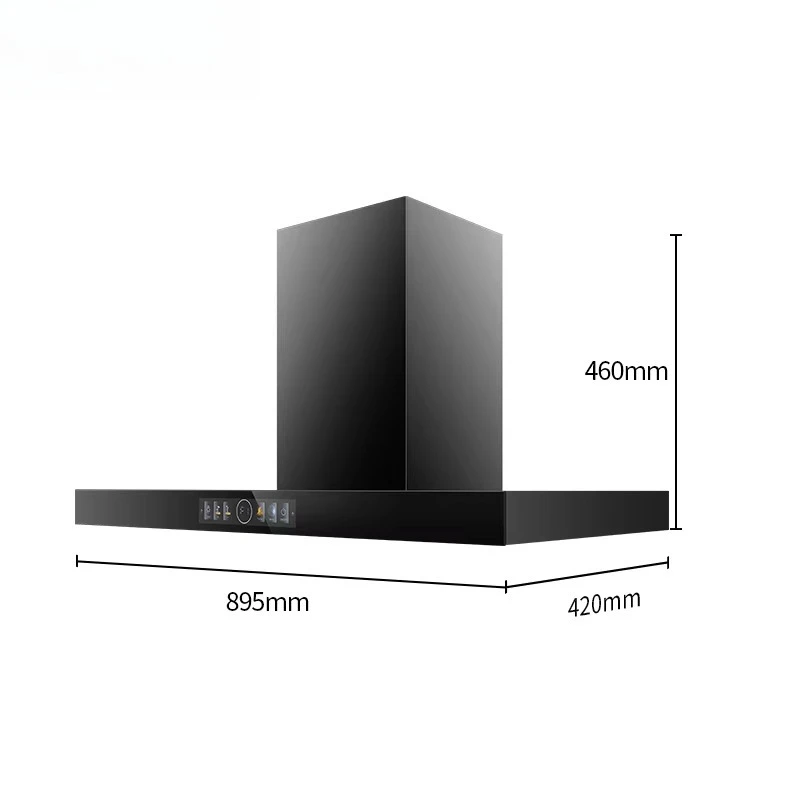 T-Shape Stainless Steel Kitchen Range Hood 895mm Auto-Clean Chimney Custom Smart Cooker Hood Island Hotel Household