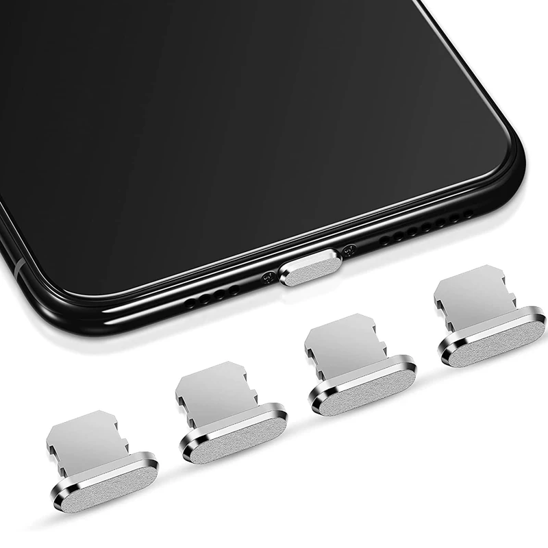 4 Pieces Anti Dust Plugs Charging Port Stopper Cap Soft Housing Slim Case Cover For Iphone For Iphone 13/12/11