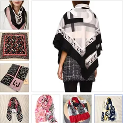 Foreign trade original single Spanish new printed silk scarf designer fashion style beach fashion women's scarf shawl