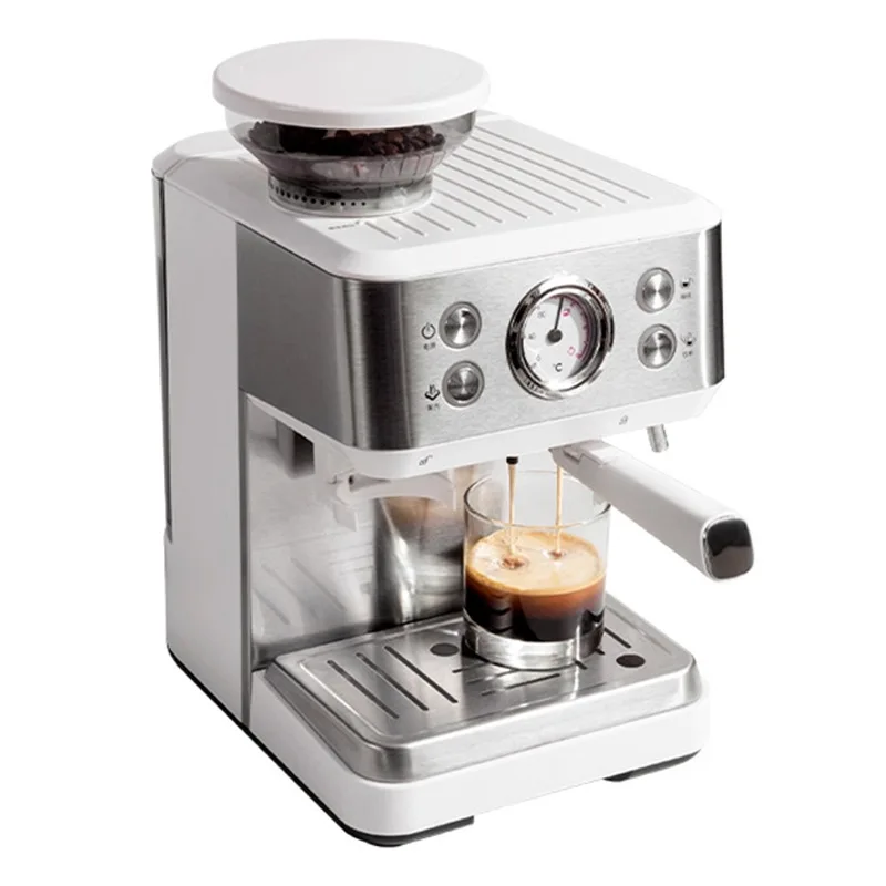 Semi Automatic Coffee Machine With Burr Grinder Milk Frother One Touch All In One Compact For Home Office Latte Cappuccino