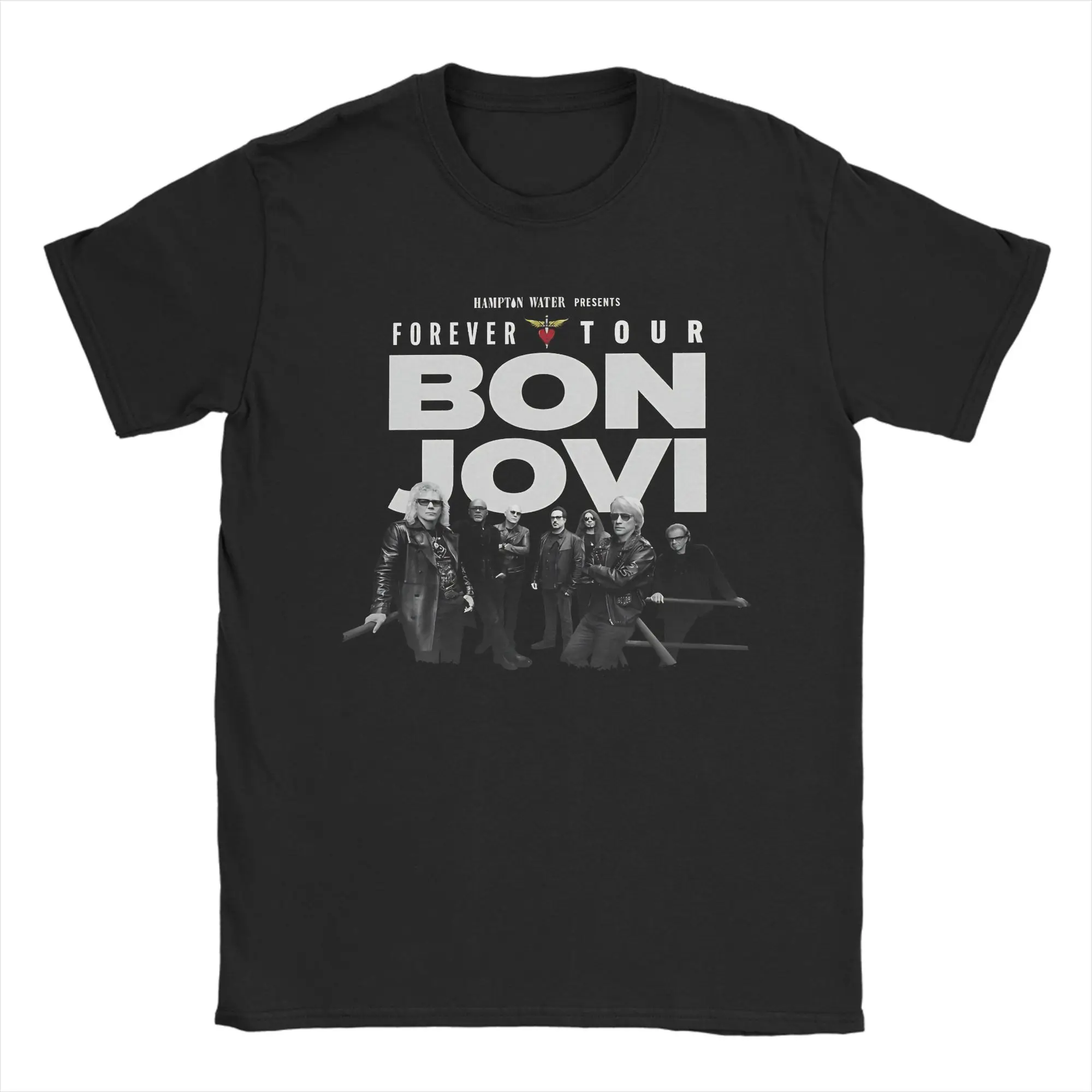 Bon Jovi Forever Tour 2026 Cotton T-Shirt For Mens Summer  Y2K Casual T Shirts O-Neck Hipster Tees Big Size Dropshipping Tops