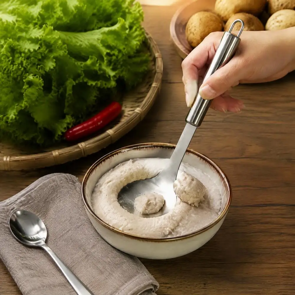 Meatball Maker Spoon Meat with Elliptical Leakage Hole Stainless Steel Meat Ball Mold Kitchen Gadget Meat Tools Non-Stick