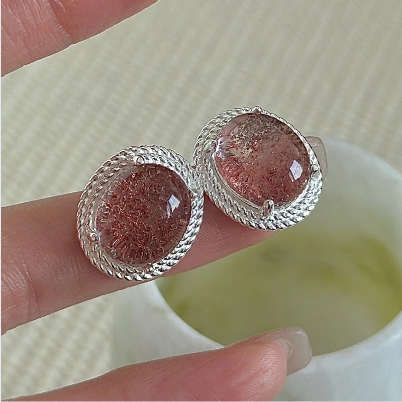 S925 pure silver Korean version niche design retro earrings Korean version simple and fashionable texture earrings