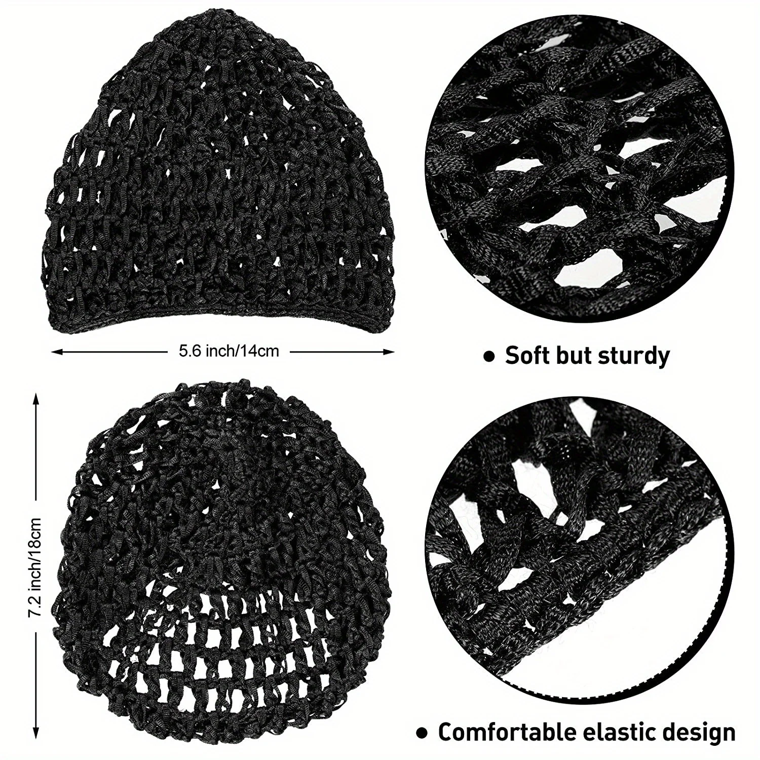 1pc Cotton Black Wig Caps For Wig Weaving Cap Mesh Base Machine Made With Adjustable Strap Hair Net For Sleeping