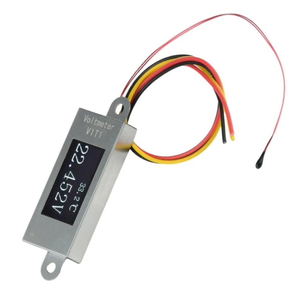 Compact Embedded Meter with For OLED Display 0.77 Inch and 12-Bit Sampling for Accurate Voltage and Temperature Readings