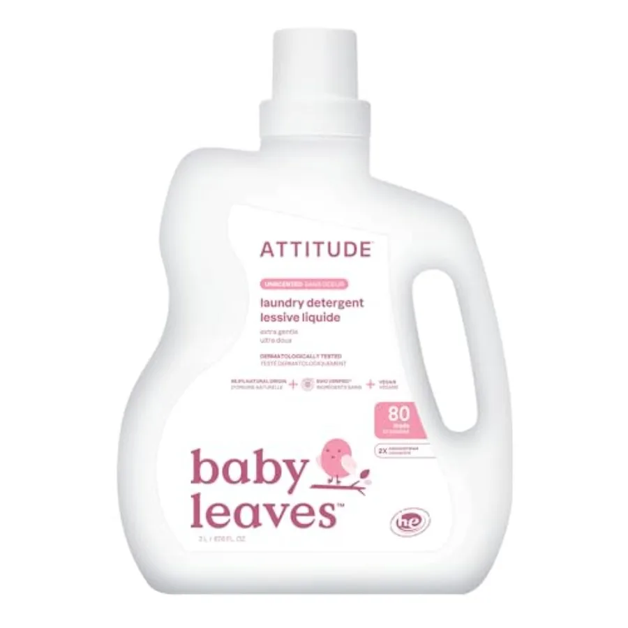 

ATTITUDE Baby Laundry Detergent Liquid, EWG Verified, Safe for Baby Clothes, Infant and Newborn, Vegan and Naturally Derived Wa