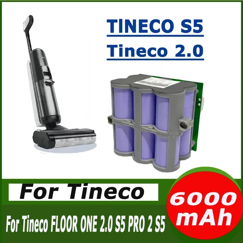 6000 مللي أمبير لبطارية Tineco Floor ONE S5 PRO 2/S5 الذكية/البخار لتنظيف الأرضيات 21.6 فولت #1