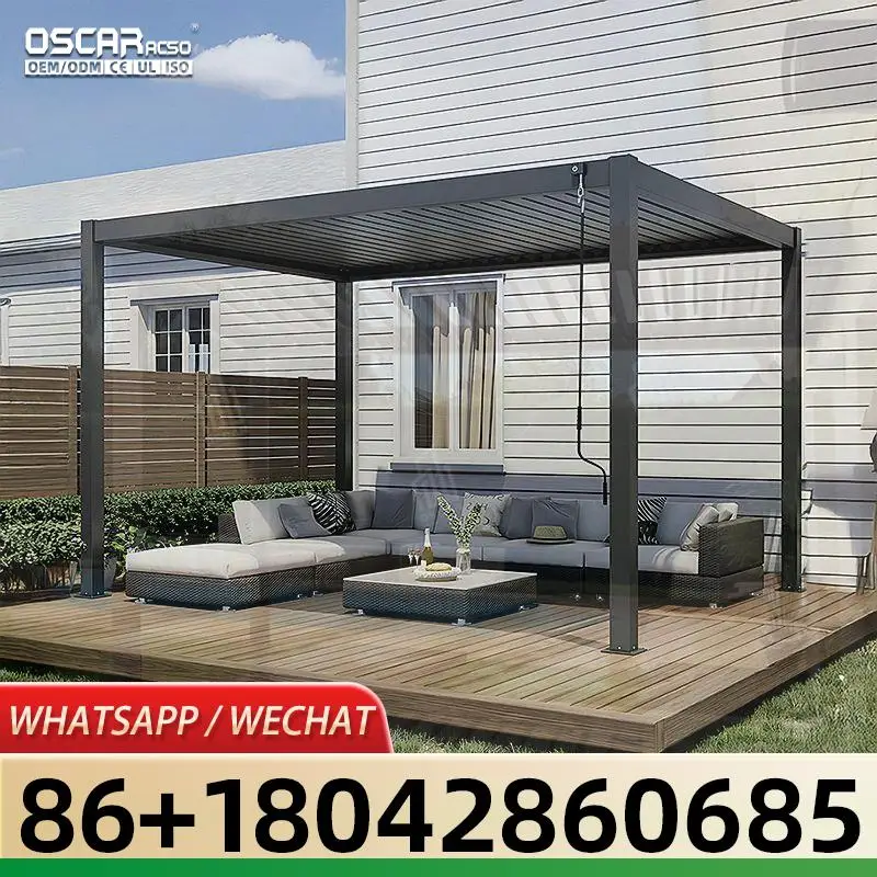 قابل للتعديل مخصص الحديثة بمحركات المناخ الحيوي أكشاك في الهواء الطلق الفناء الخلفي بجانب حمام السباحة حديقة أوروبية أمريكية الألومنيوم Lo #2