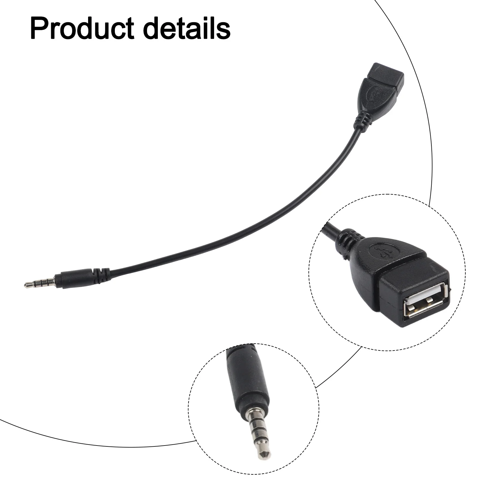 AUX Audio Cable Converter Adapter Cable Colour Public Audio Cable Converter Reliable Fitments Suitable For Most Cars