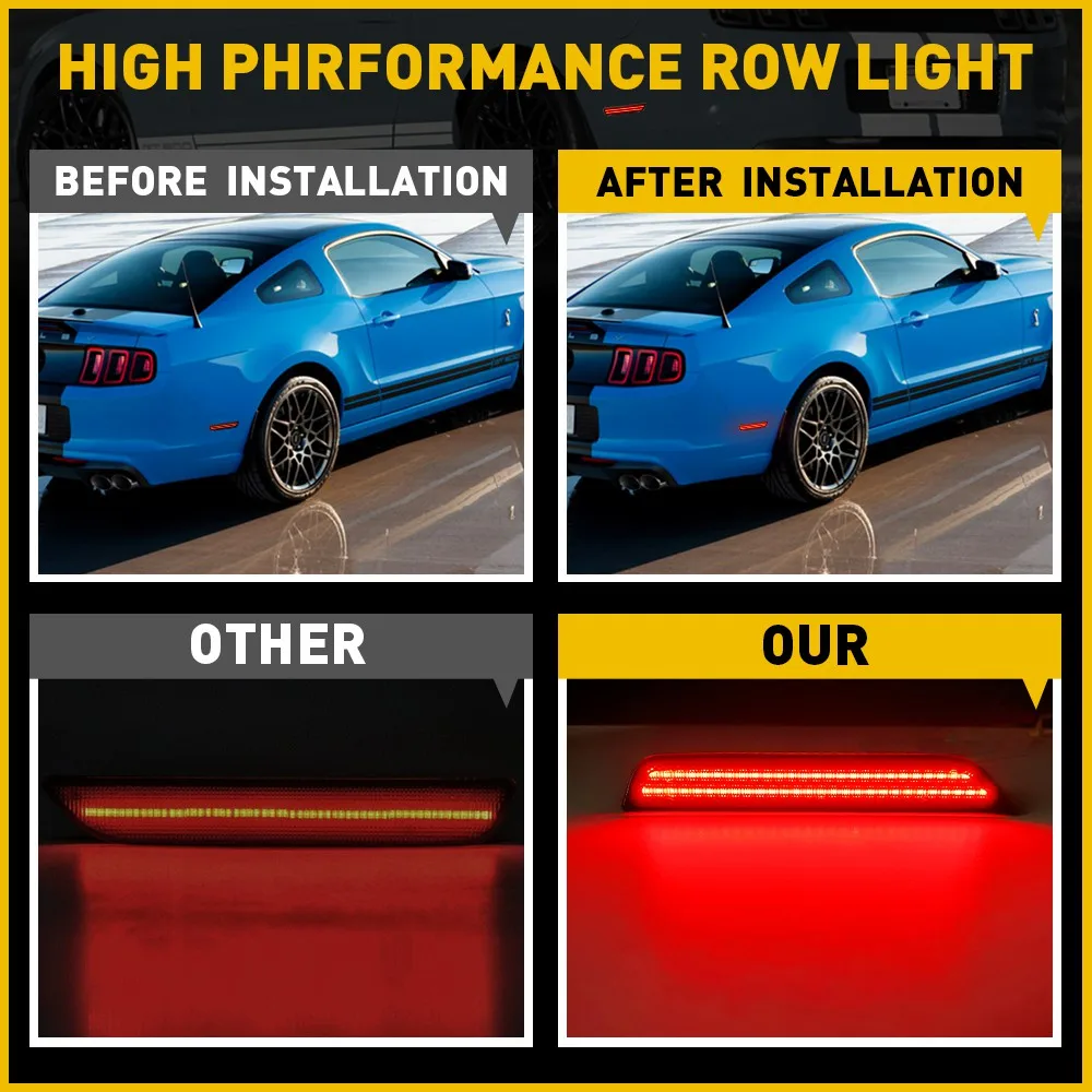 

2Pcs DARK SMOKE Red LED SMD Rear Side Marker Light Lamp For 2010-2014 Ford Mustang EAC Accessories