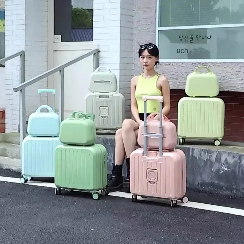 18/20 Inch Carry on Suitcase Multifunctional Cup Holder Mini Suitcases on Wheels Luggage Sets Password Trolley Case