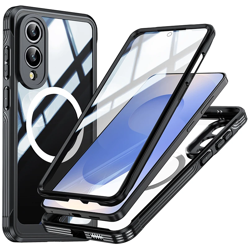 

New Transparent and Durable Magnetic Shockproof Shockproof Phone Case for Samsung Galaxy S26 S25 S24 S23 Ultra S23 FE Plus Cover