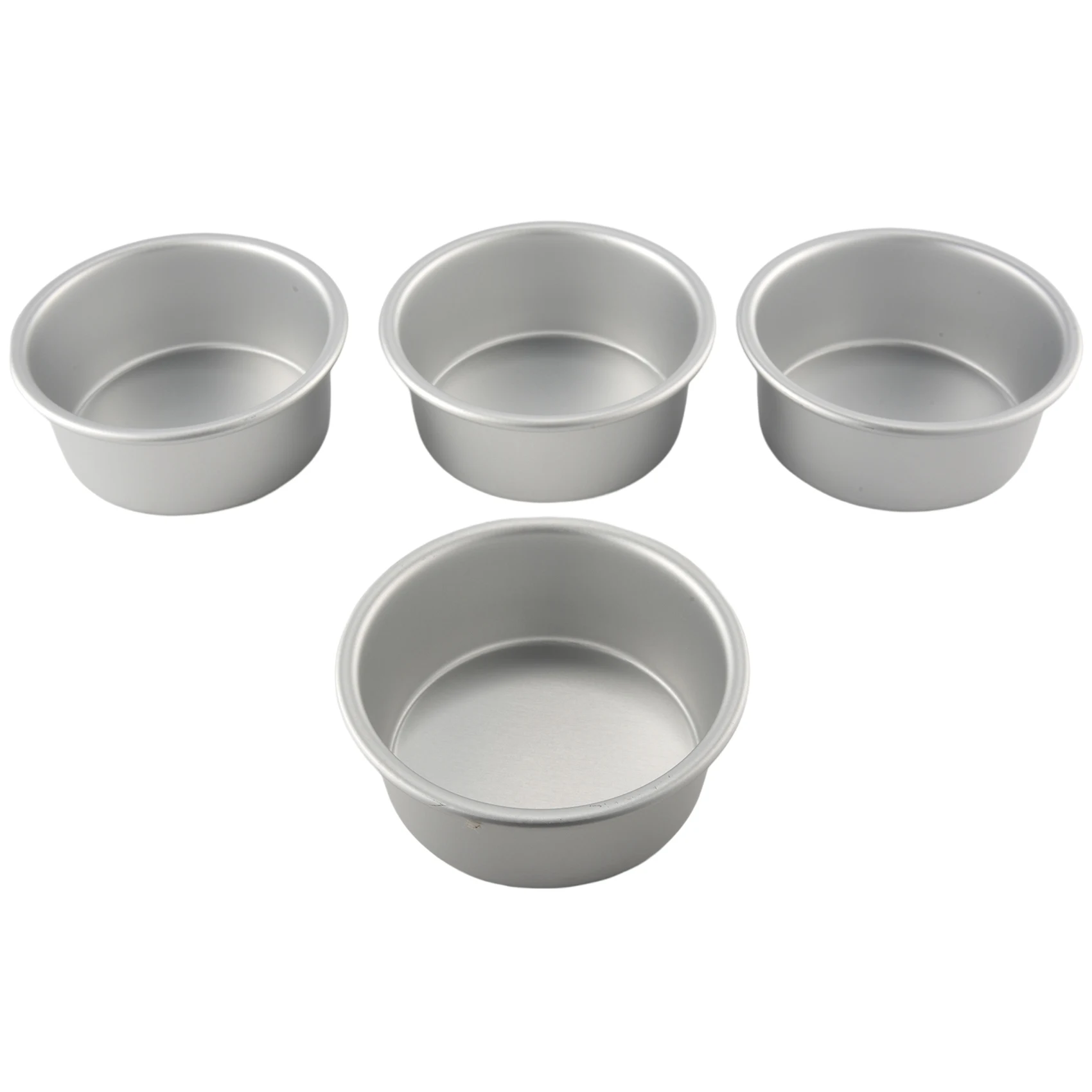 Pequeno conjunto de panelas de bolo de 4, panelas redondas, Bakeware para mini bolo, pizza, quiche, não tóxico, saudável, 4"