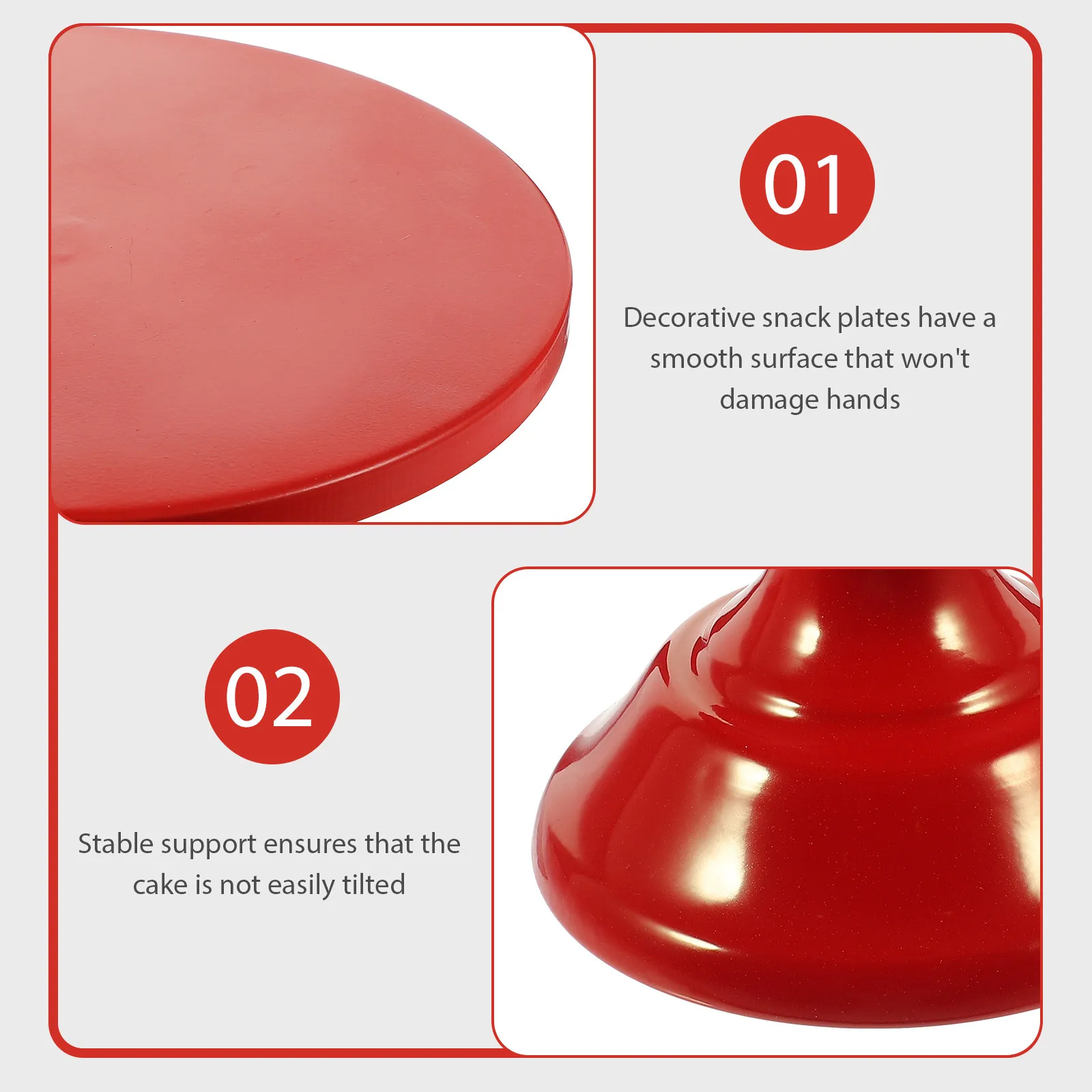 

Luxury Red Cake Stand Round Cake Display Tray Wedding Party Dessert Cupcake Serving Tray Desktop Fruit Stand Dessert Basket