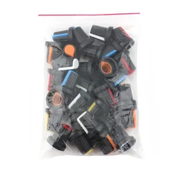 30PCS/lot WH148 Potentiometer Knob Cap(copper core)  15X17mm 6mm Shaft Hole AG2 Power Adapter switch Caps 5value*6PCS=30PCS