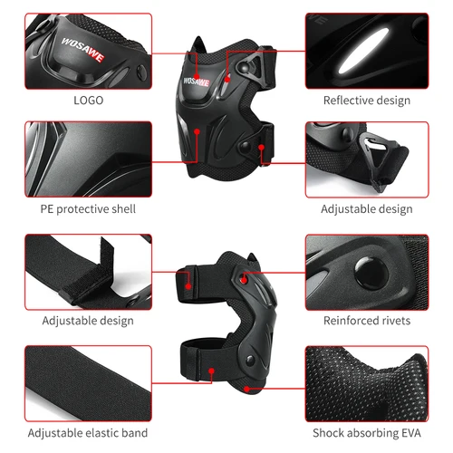 Imagen 2 del producto WOSAWE-rodilleras para motocicleta MTB para adultos, protección de las articulaciones del cuerpo del codo, protección para esquí, monopatín, Snowboard, Motocross, rodillera