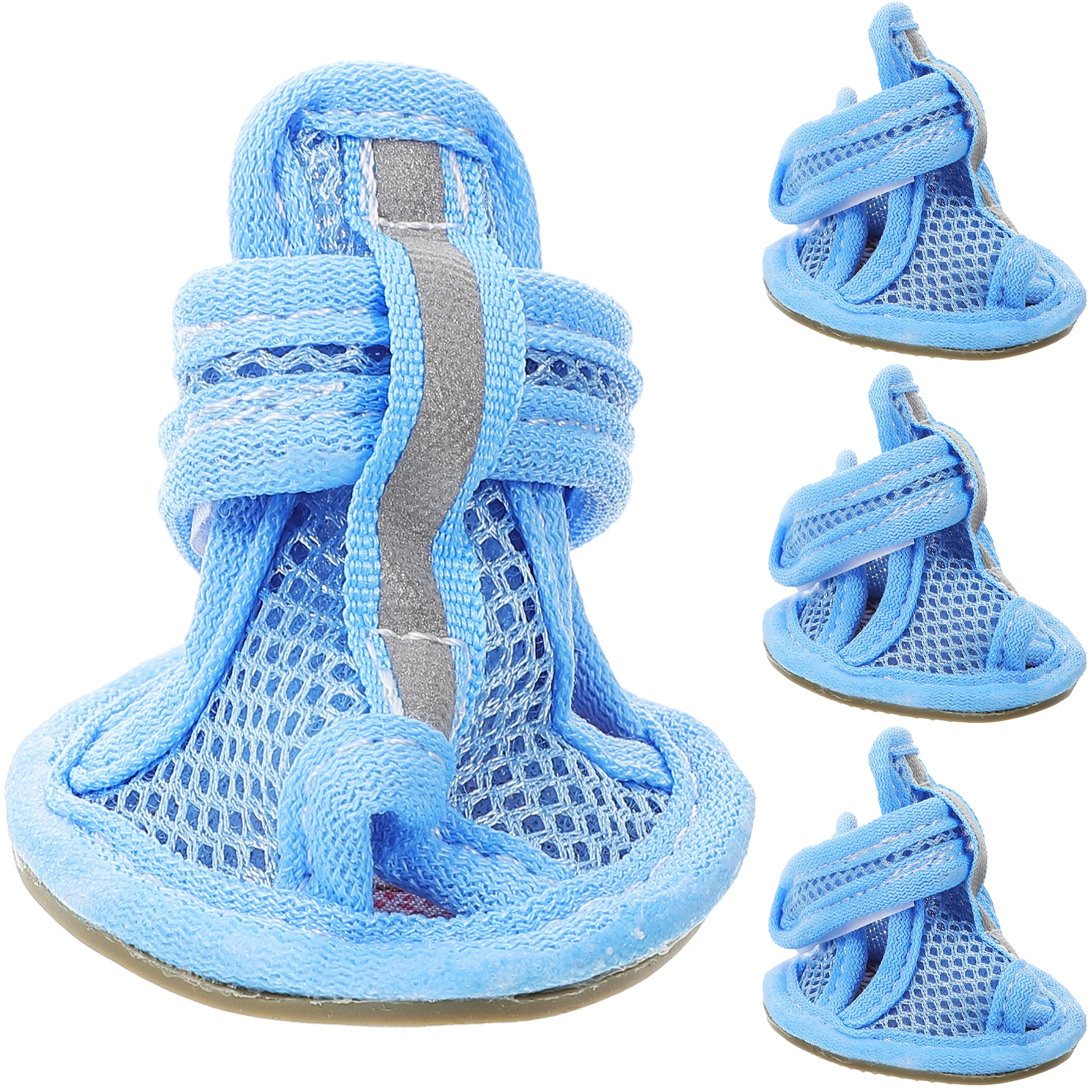 

4 Pcs Compression Pet Sandals Bridegroom Protector Dog Shoes for Hot Pavement Breathable
