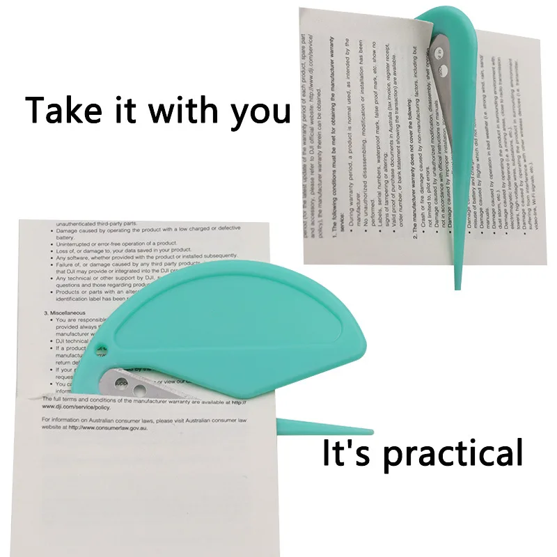 2pcs/set Mini Plastic Letter Opener Sharp Mail Envelope Opener Safety Papers Cutter