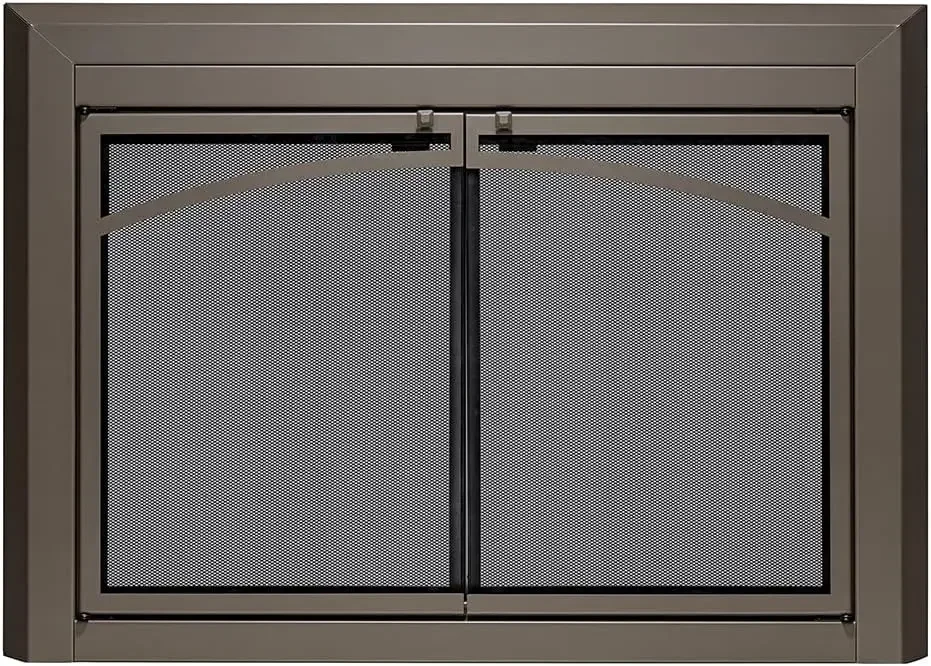 Cabinet-Style Fireplace Doors with Smoke Tempered Glass