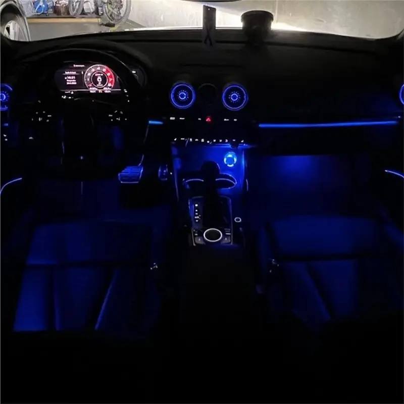 LED Air Vent Outlets 256 Color Lighting For A3 S3 RS3 2004-2011 Car Dashboard Ambient Light Nozzle Refit Conditioner-N29R