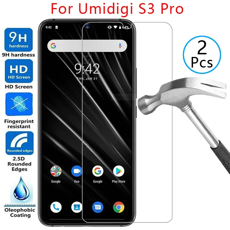 Gehard Glas Screenprotector Voor Umidigi S3 Pro Case Cover Op Umi Digi S 3 3S S3pro 3 Pro 6.3 Beschermende Telefoon Coque Tas 360