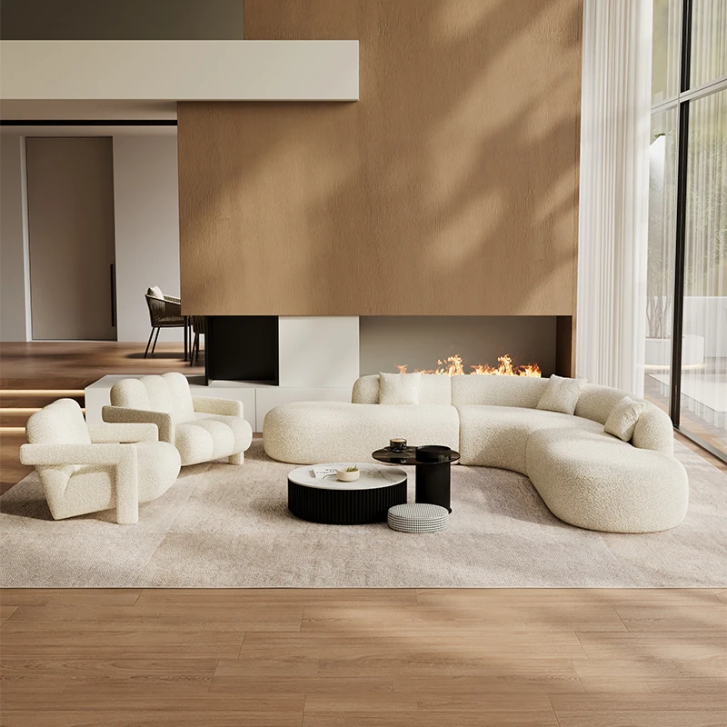 Sofa Melengkung Estetika Mewah Santai Modern Lounge Desainer Sofa Ruang Tamu Trendi Dekorasi Kamar Hotel Seni Furnitur Muebles