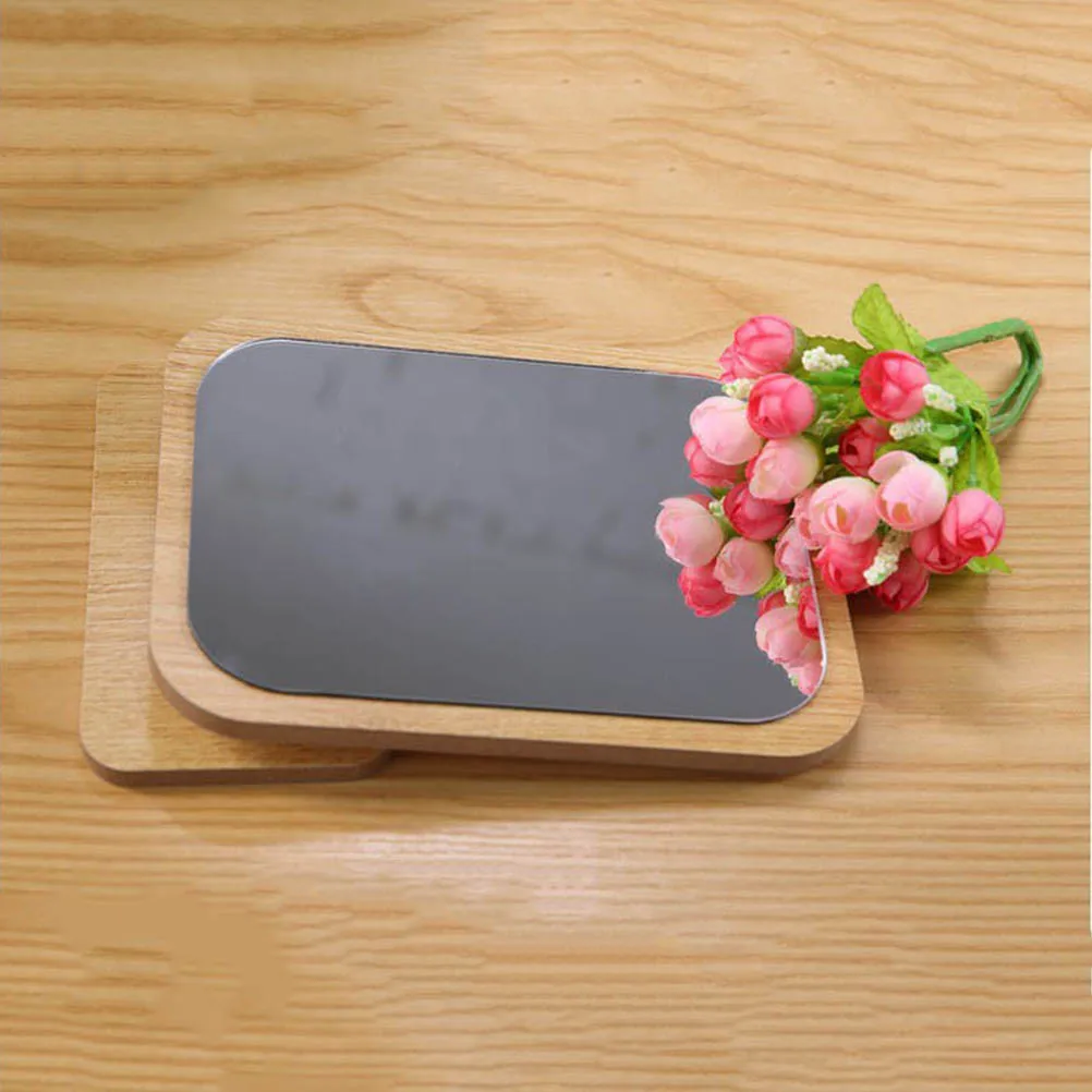 Specchio per trucco vintage retrò pieghevole in legno grande tavolo da trucco in vetro per bagno riflessione design elegante