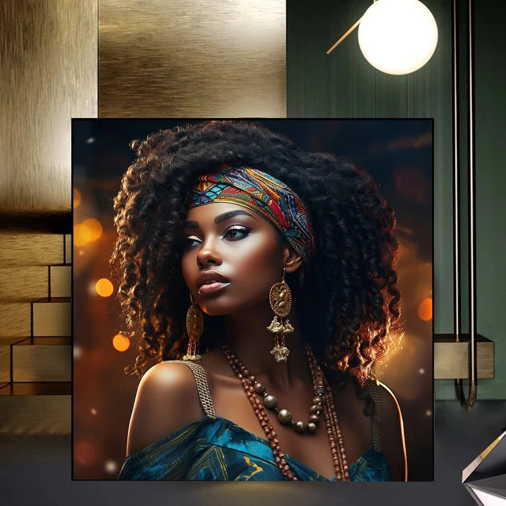 Home Decor Mirror - Modern Siyah Kadın Poster Baskıları Oturma