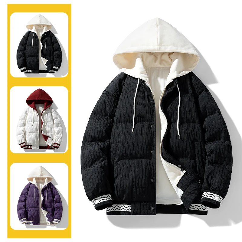 女性男性古典的な暖かい冬ジャケットダウンジャケット 90% ダックダウンアウターカップルコート偽ツーピースパーカージャケット